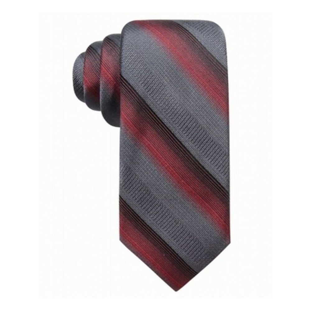 RYAN SEACREST Mens Gray Striped Slim Neck Tie